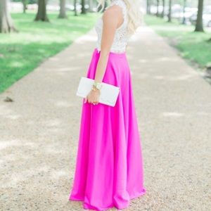 Long pink skirt